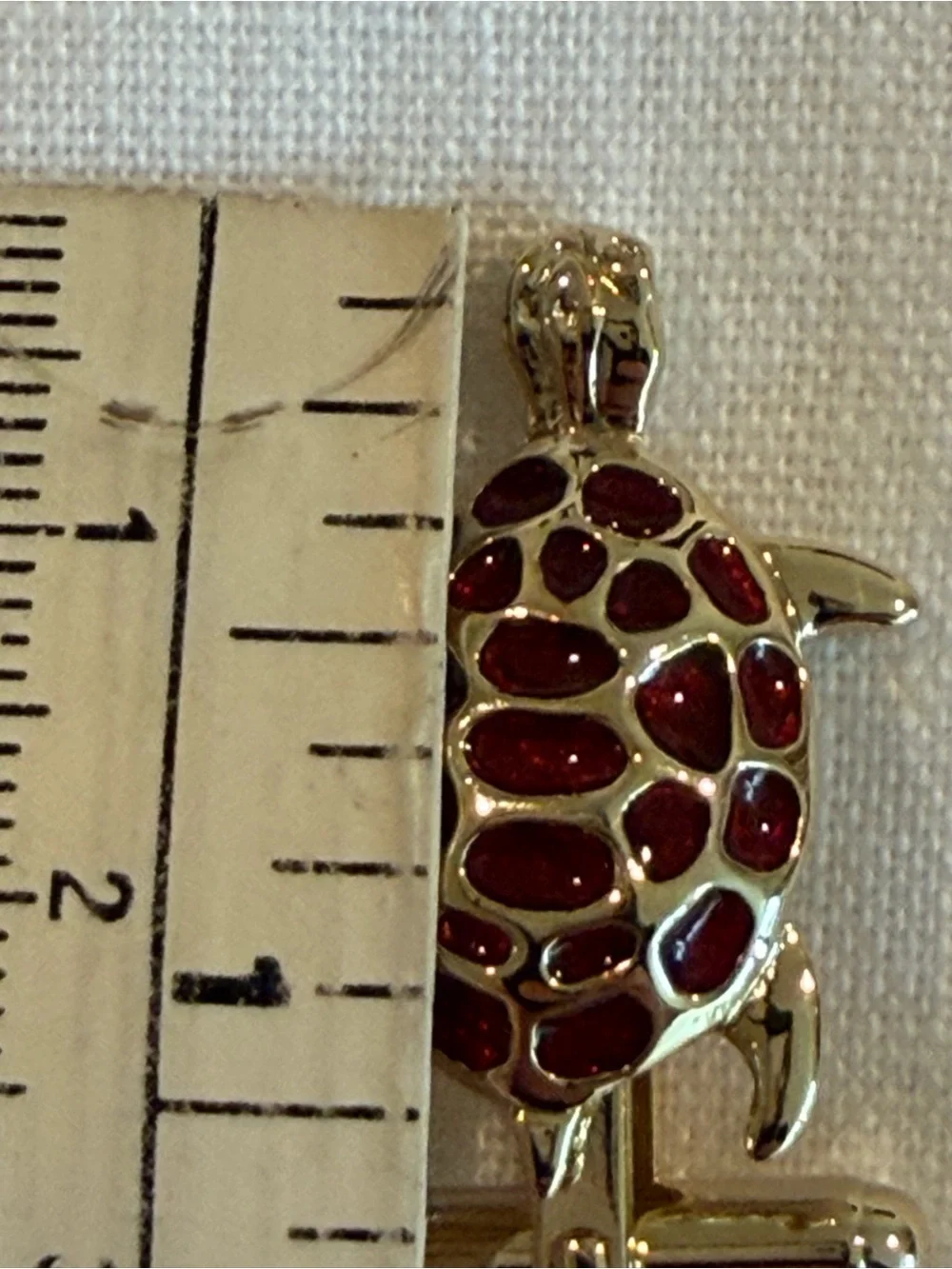 Men’s Gold Plated Turtle Cufflinks with Burgundy Enamel